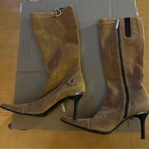 Luciano Padovan cowgirl brown suede long boots